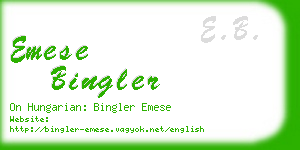 emese bingler business card